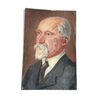 Oil on panel early 20th portrait Raymond Poincaré