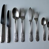 Set of 12 silver-plated goldsmith's knives 'REX'