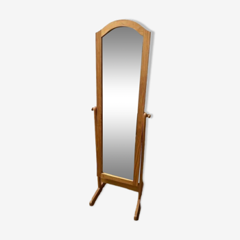 Grand miroir sur pied en bois