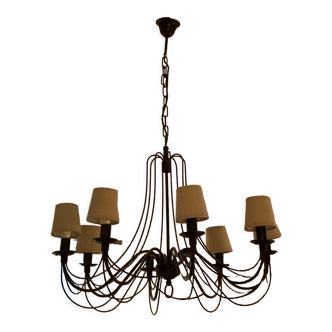 8-spoke chandelier with mini lampshades