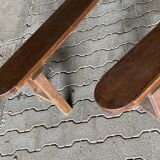 Pair of large solid oak farm benches