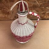 Ancienne bouteille en scoubidou tressé