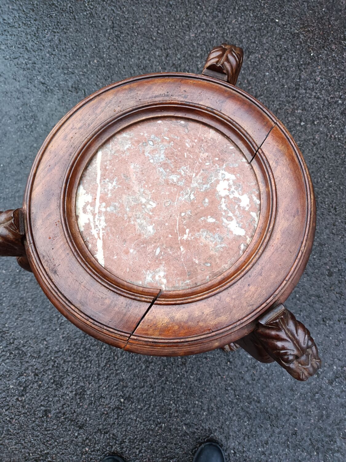 Sellette ancienne table d'appoint plateau marbre