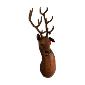 Trophée cerf bois et - cuir