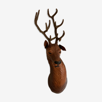 Trophy deer wood and leather