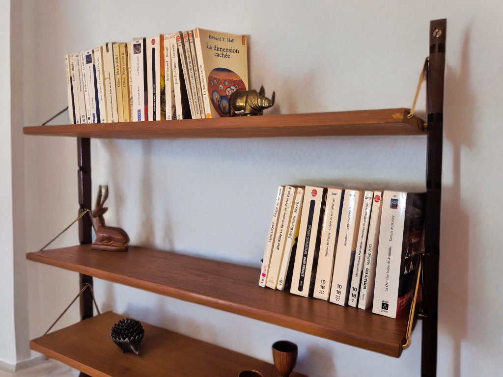 Teak wall shelves, Vintage Scandinavian 1960s