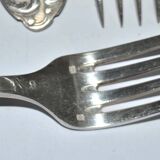 Set of 6 vintage MARLY rocaille table forks in silver metal 21.5cm