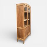 Parisian glass-fronted Art Deco wardrobe in solid raw walnut.