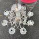 Antique crystal chandelier with 8 lights and drop pendants -
