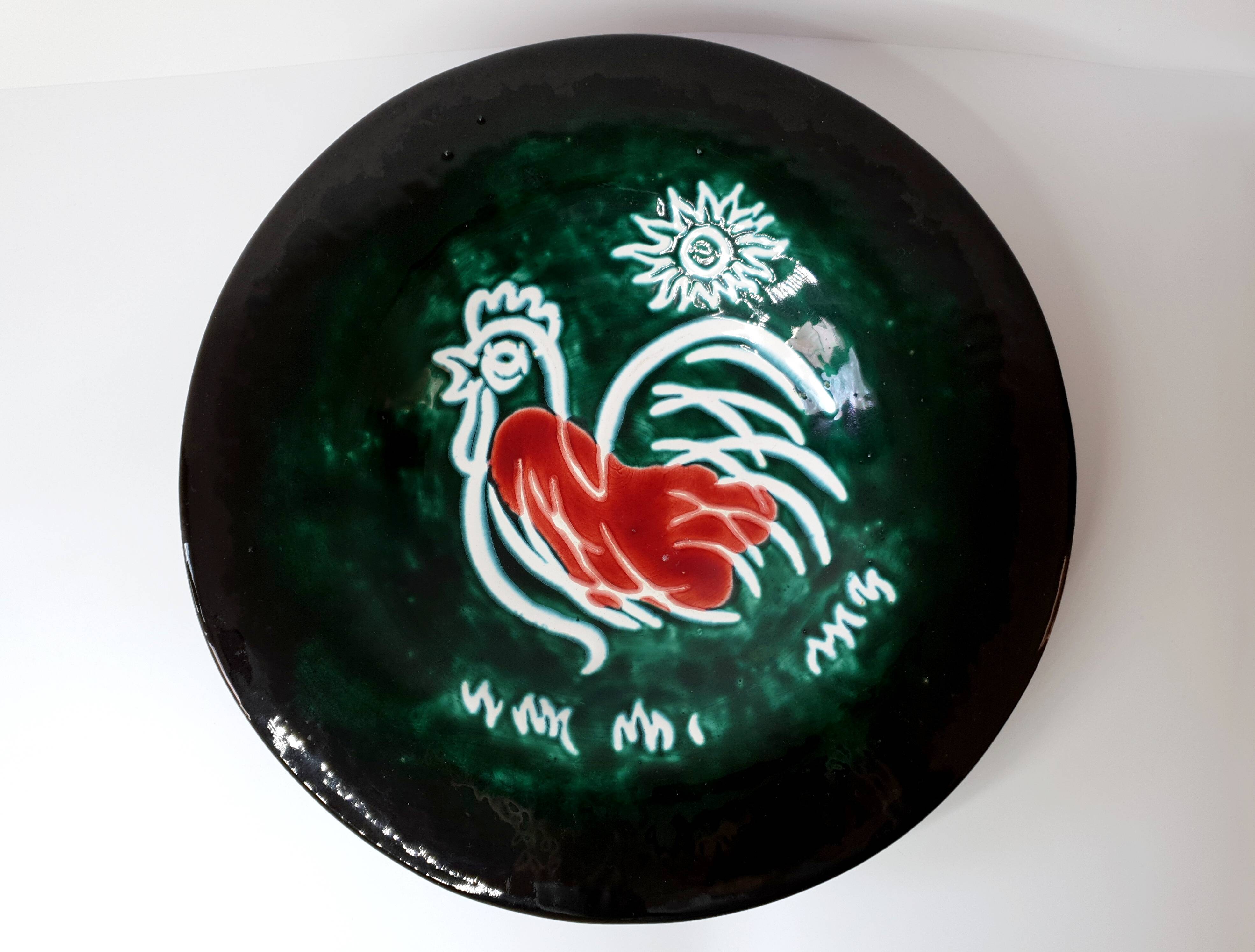 Decorative dish in enamelled ceramics - 1950s