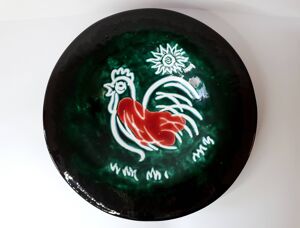 Plat Décoratif En Céramique Émaillée - Années 1950