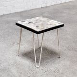 Mid-century side table with mosaic stone inlay, 1960's