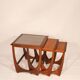 Nesting tables in teak and glass Gplan edition