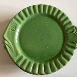 Set de 6 assiettes en terre vernissée vert Atelier Cérenne Vallauris 1945 - 1958