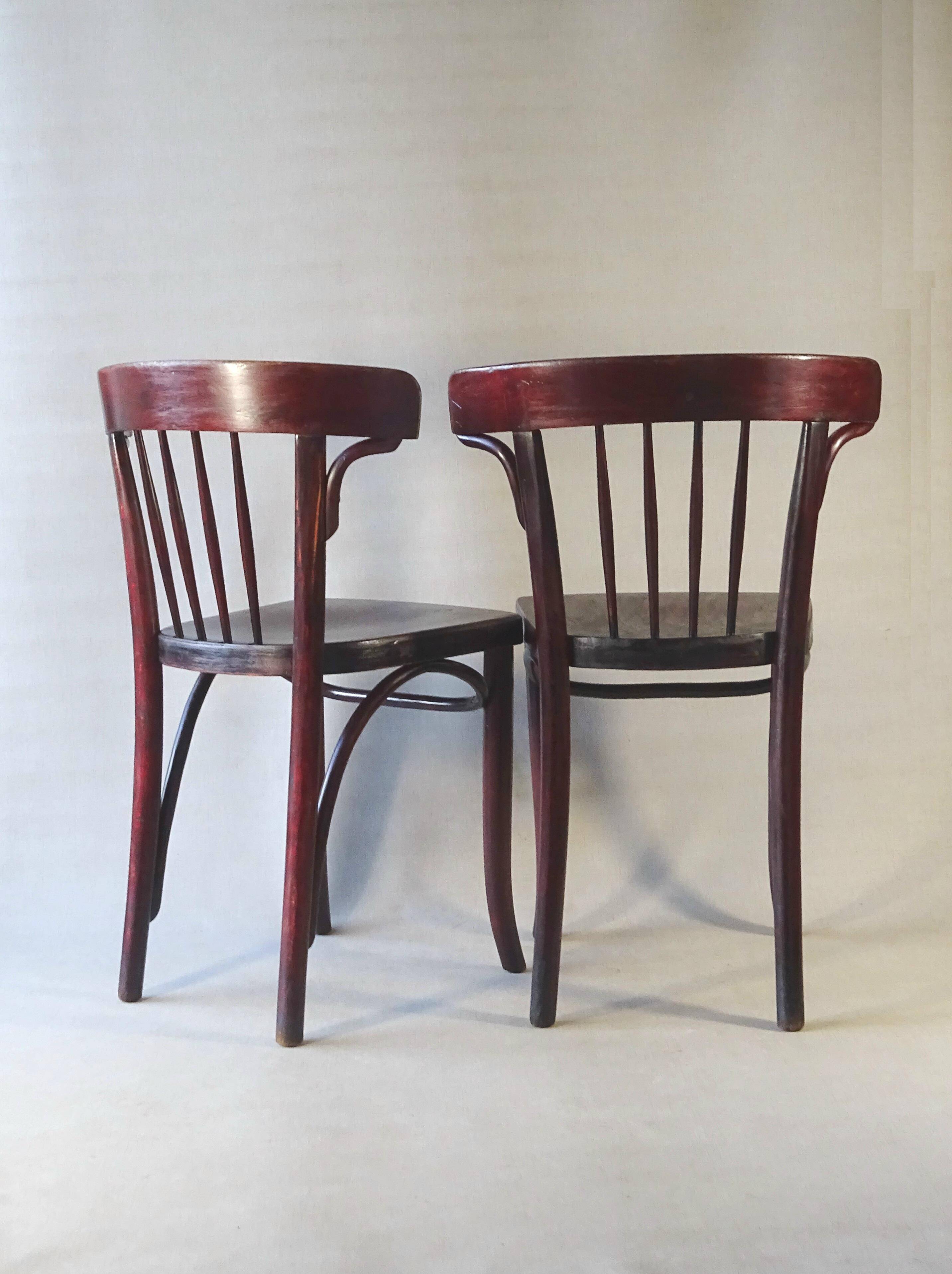 Two Art Deco Thonet bistro chairs, Model A 429.
