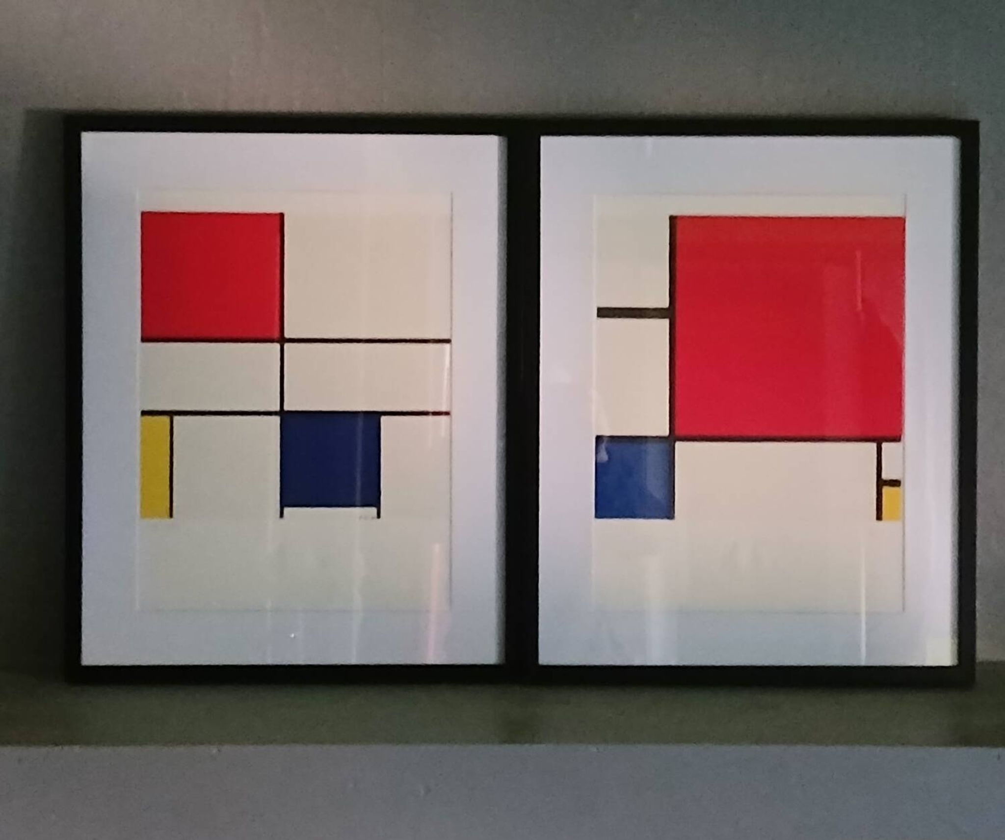 Paire lithographies Piet MONDRIAN  modèles à 250 exemplaires