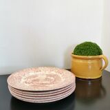Lot de 6 assiettes plates anciennes décor English