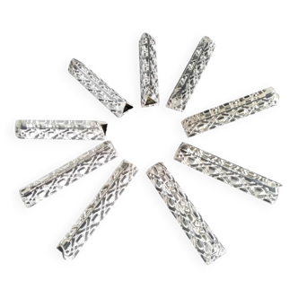 Set of 9 Hungarian crystal knife holders