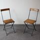 Pair of folding bistro chairs, France, 1930