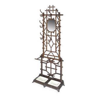 Cast iron coat rack in a bamboo style