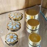 Trio of brass and mother-of-pearl boxes