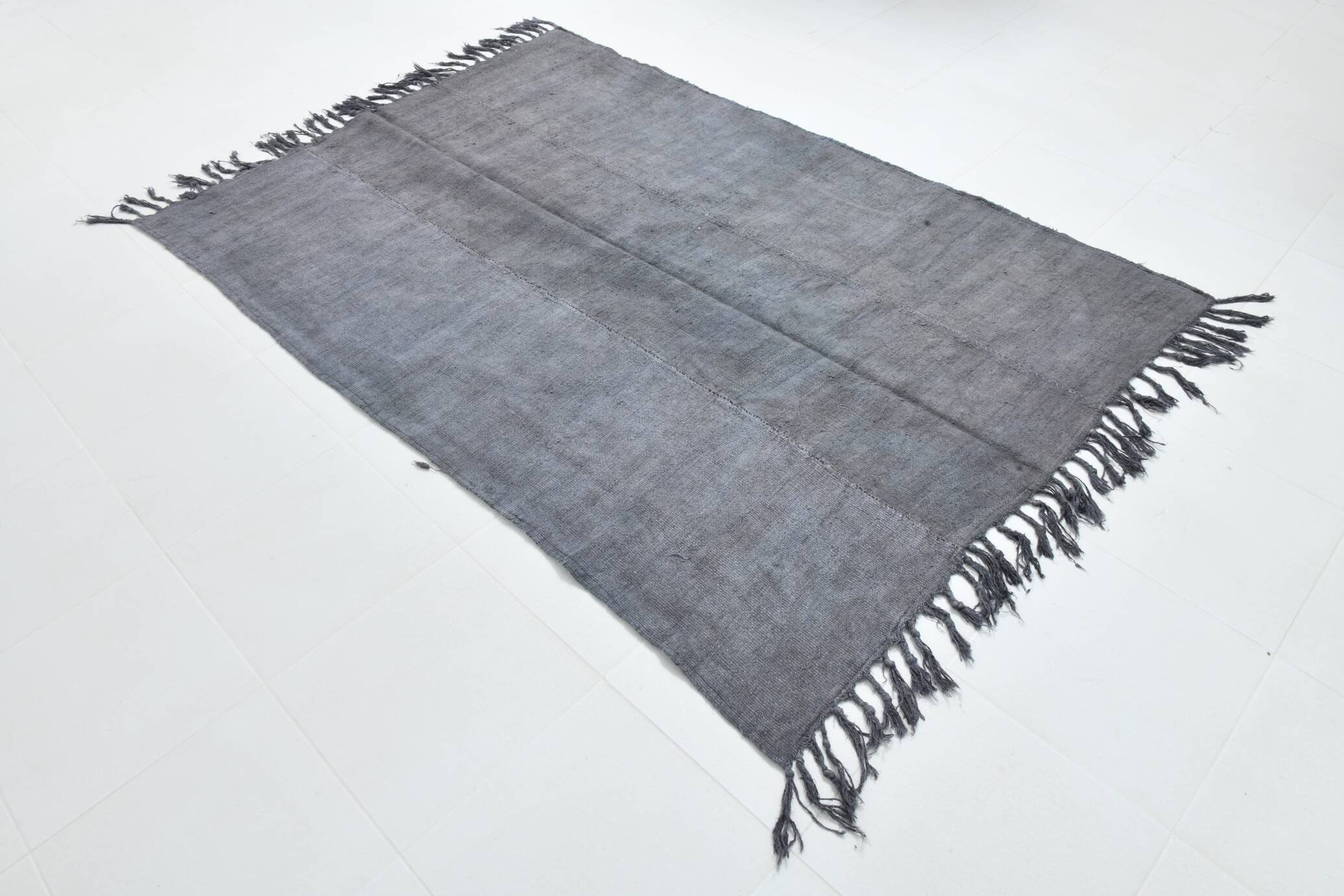 5x7 Shades Of Gray Vintage Kilim Rug, 156x231Cm