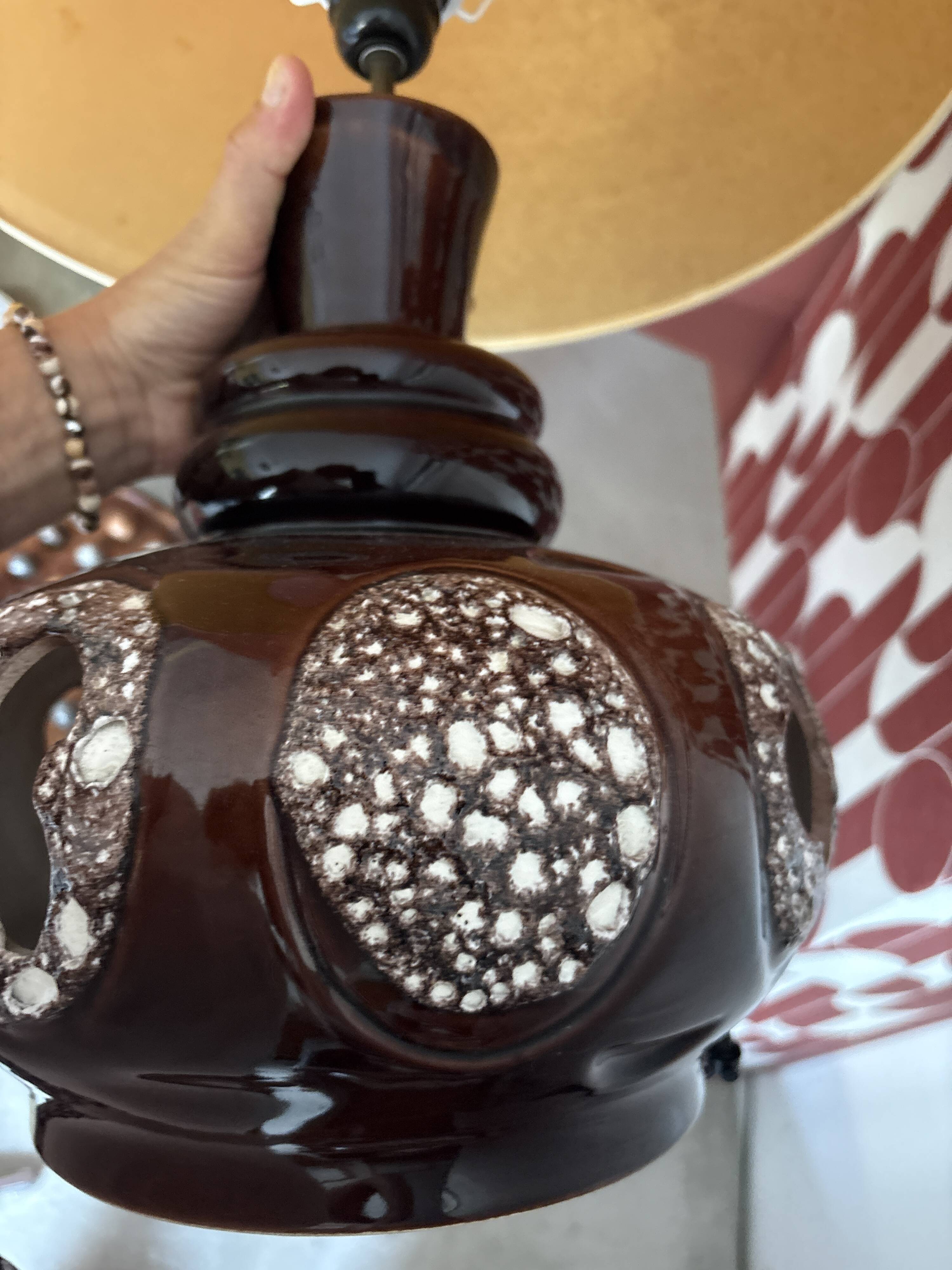 Vintage brown ceramic lamp