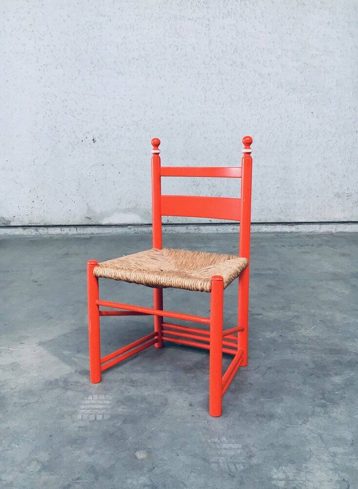 Austrian Folk Art Rush Side Chair, 1970s