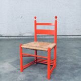 Austrian Folk Art Rush Side Chair, 1970s
