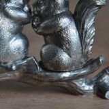 Silver-plated squirrel salt and pepper shakers