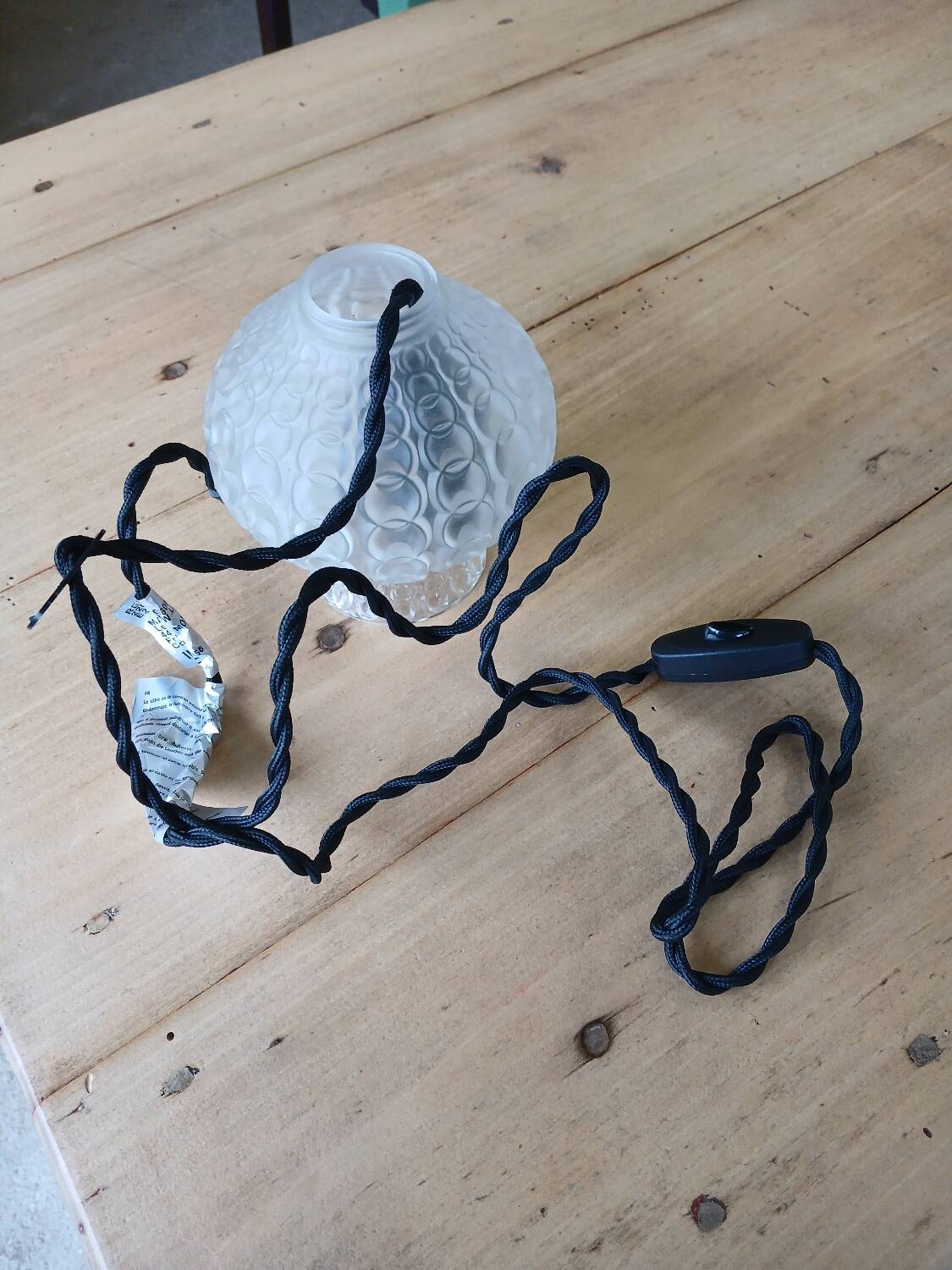 1 vintage glass pendant/lamp