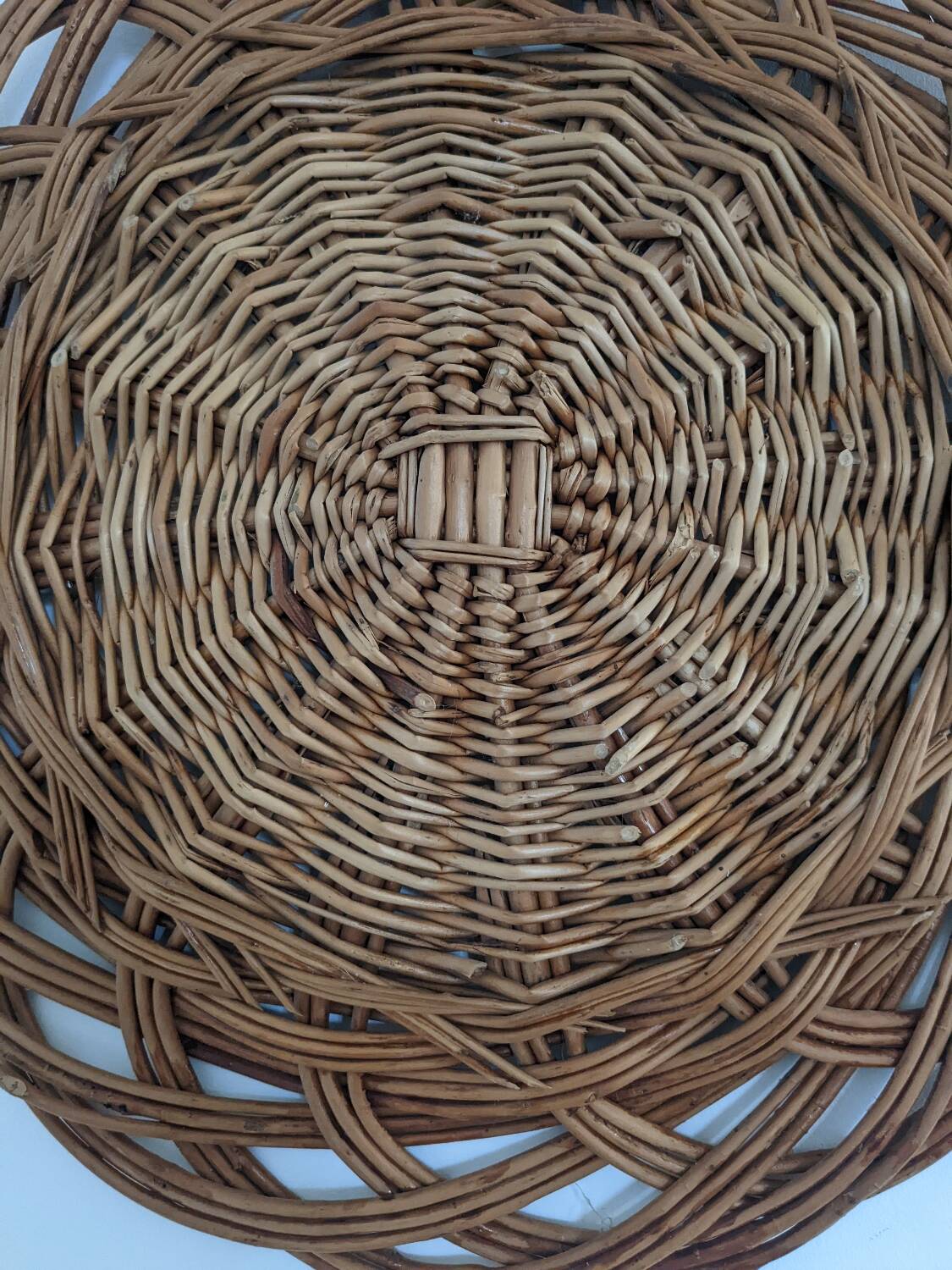 Wicker tray wall decoration