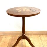 Wooden pedestal table decor flower or bedside side table