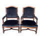 Pair of antique Louis XVI style armchairs. Rosewood.