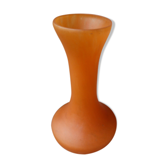 Vase soliflore Art Déco en pate de verre orange