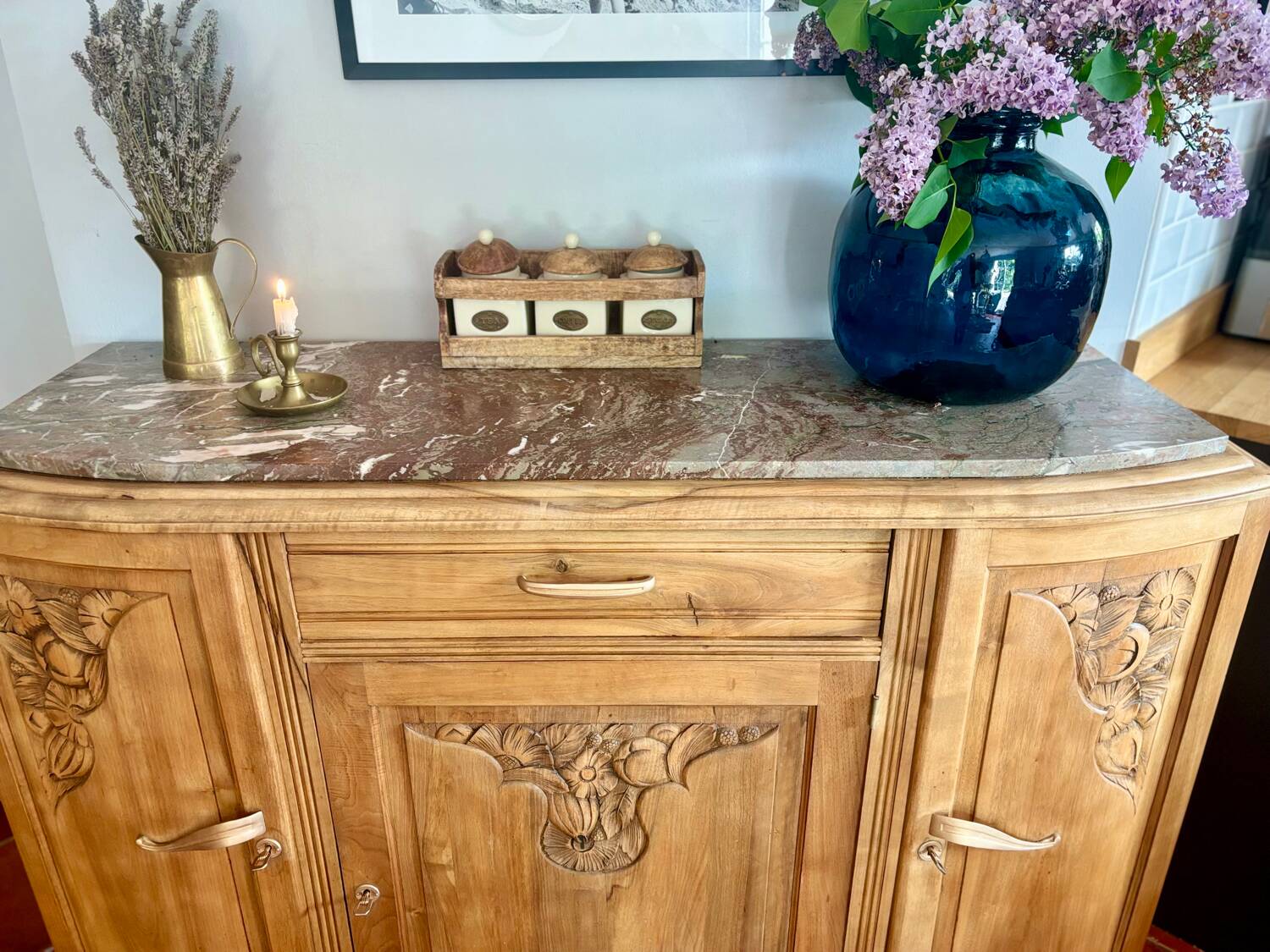 Buffet art déco en chêne massif