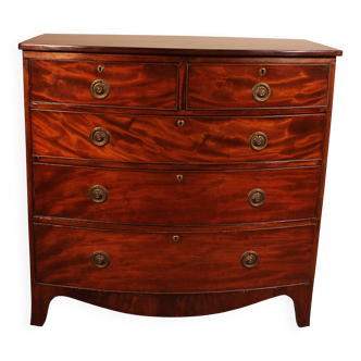 Commode bombée d'époque Regency en acajou