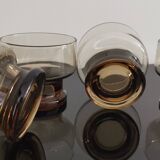 4 vintage 70s smoked glasses