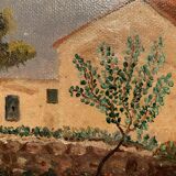 Painting representing a Provençal landscape