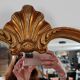 Antique mirror, 20th century, Louis XV style, gilded.