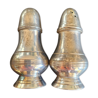 Salière et poivrière argent