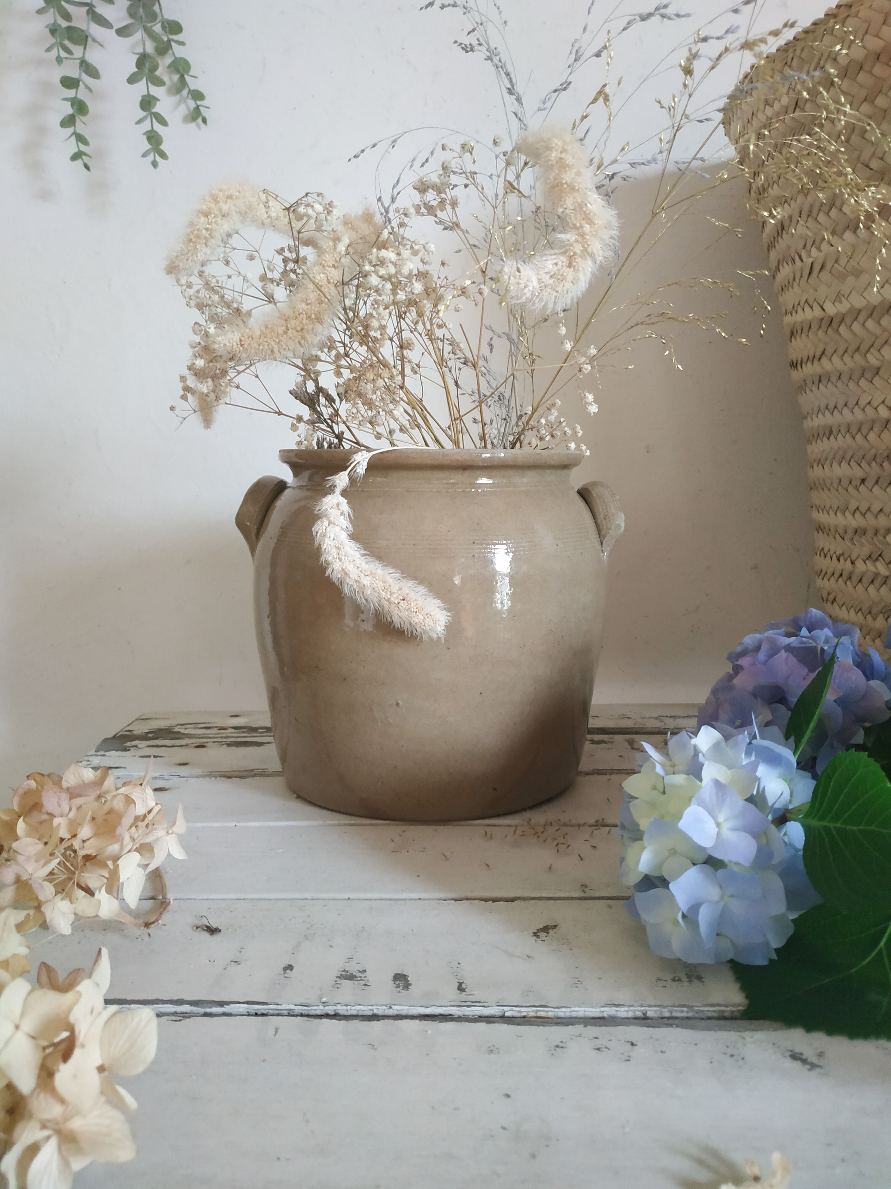 Old glazed sandstone pot