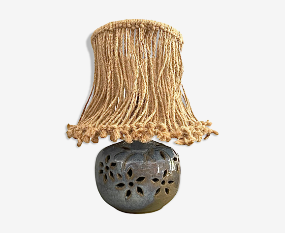 Lampe en grès et corde