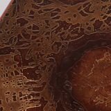 Table basse brutaliste en bois et cuivre, 1970