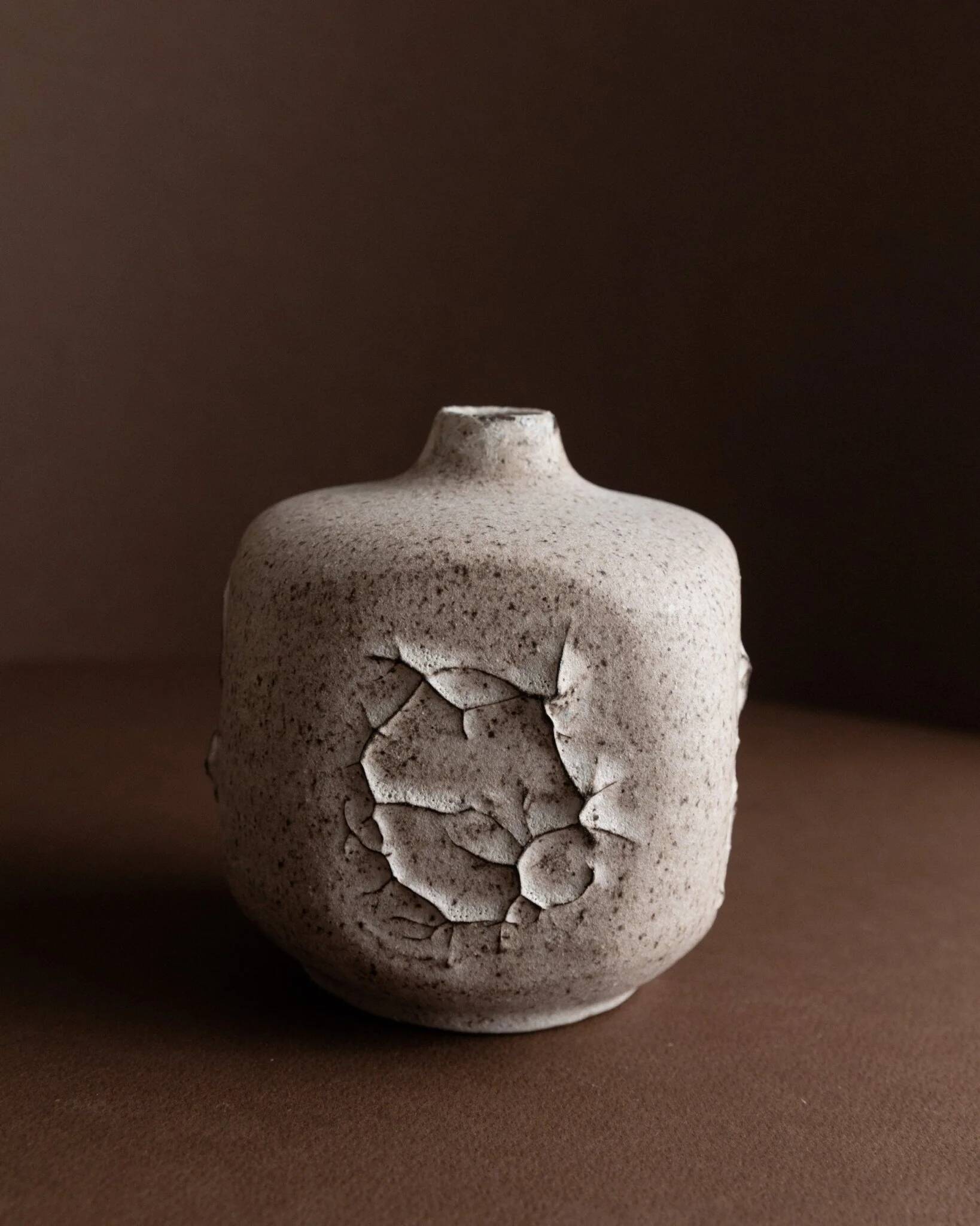 Beige Ceramic Vase by Heiner Hans Körting Studio, 1970s German Dornburg Studio Pottery