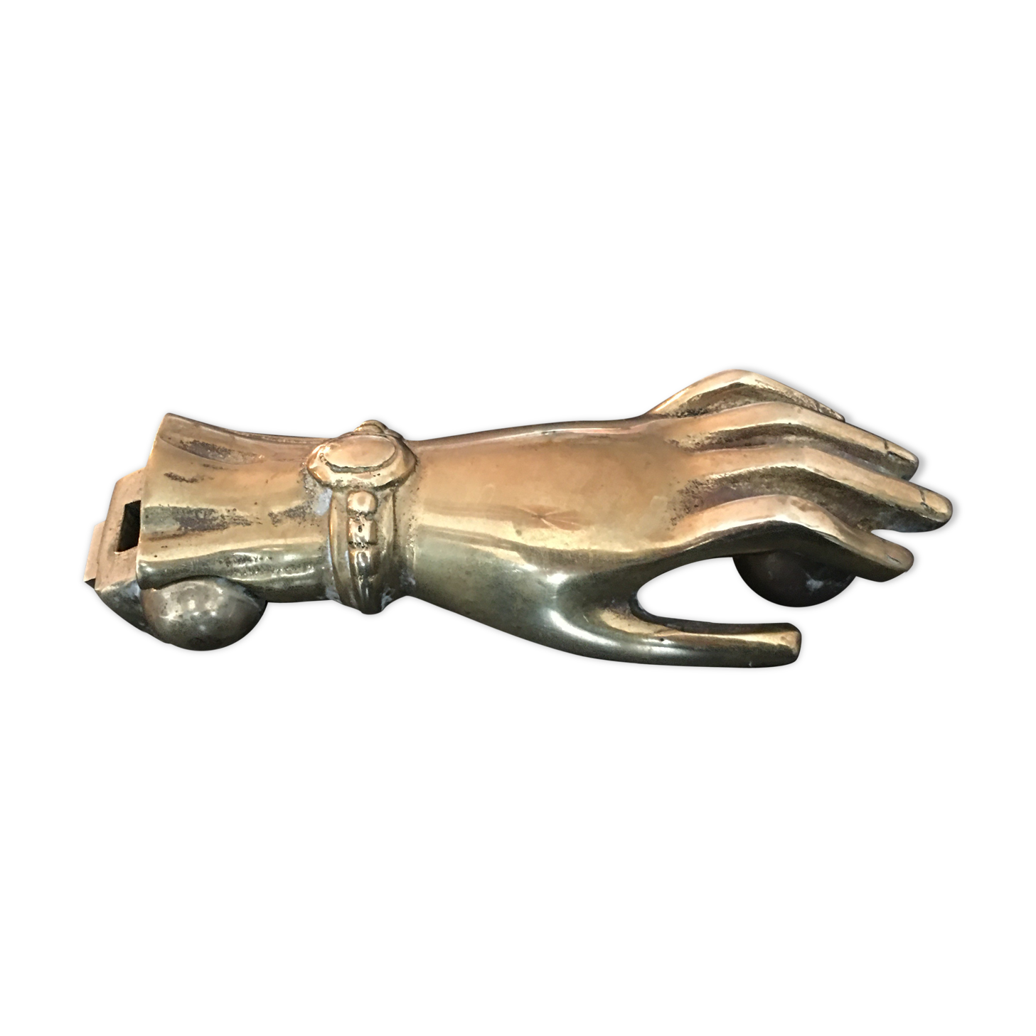 Hand brass paperweight Selency