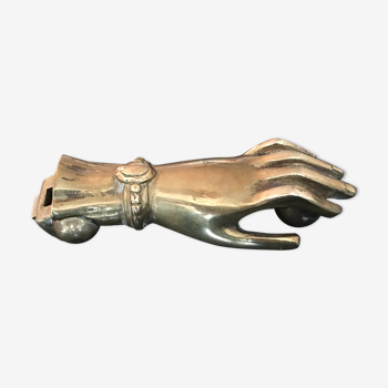 Hand brass paperweight