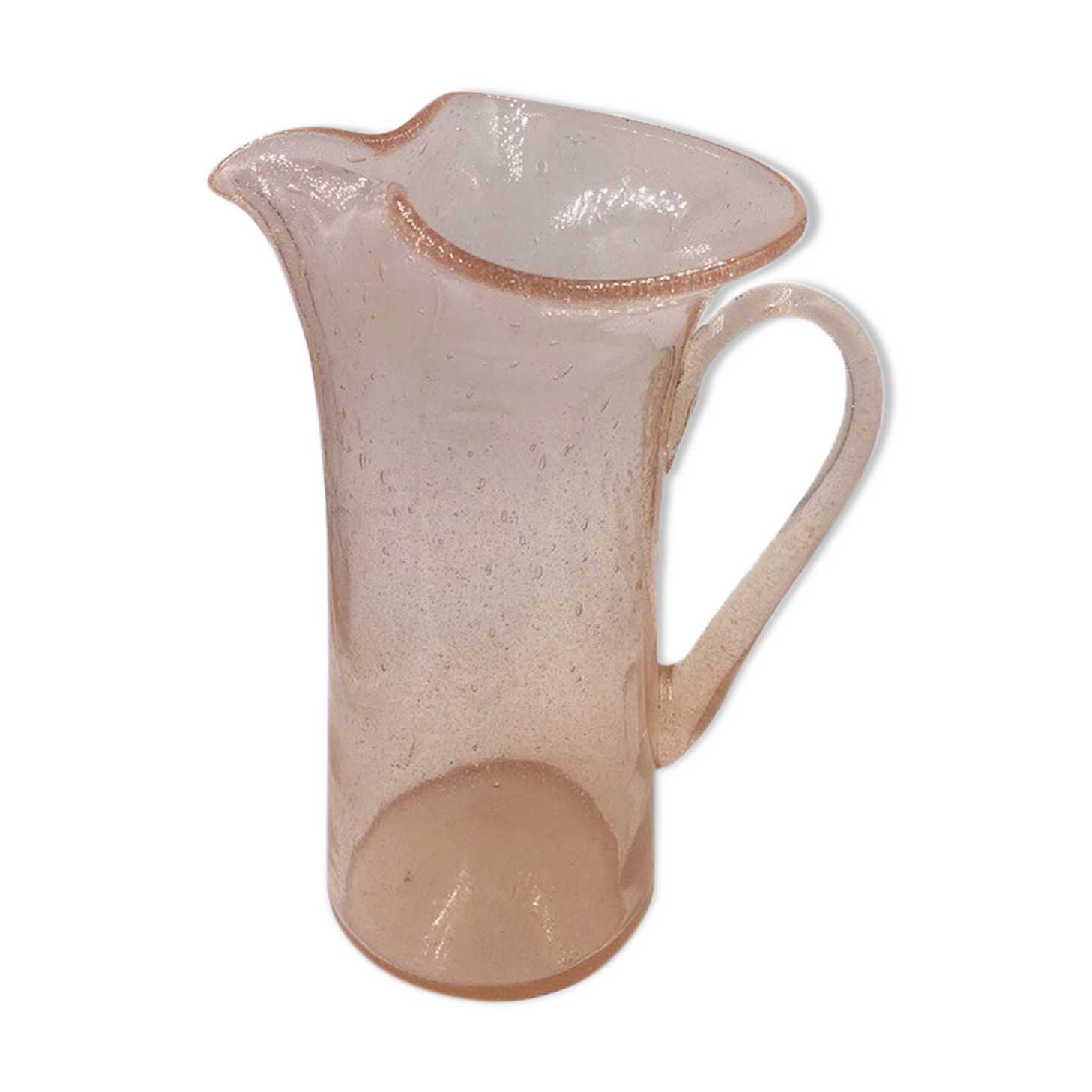 Artisanal pitcher in bulled glass