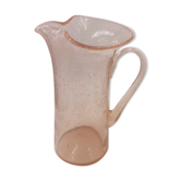 Pichet artisanal en verre bullé