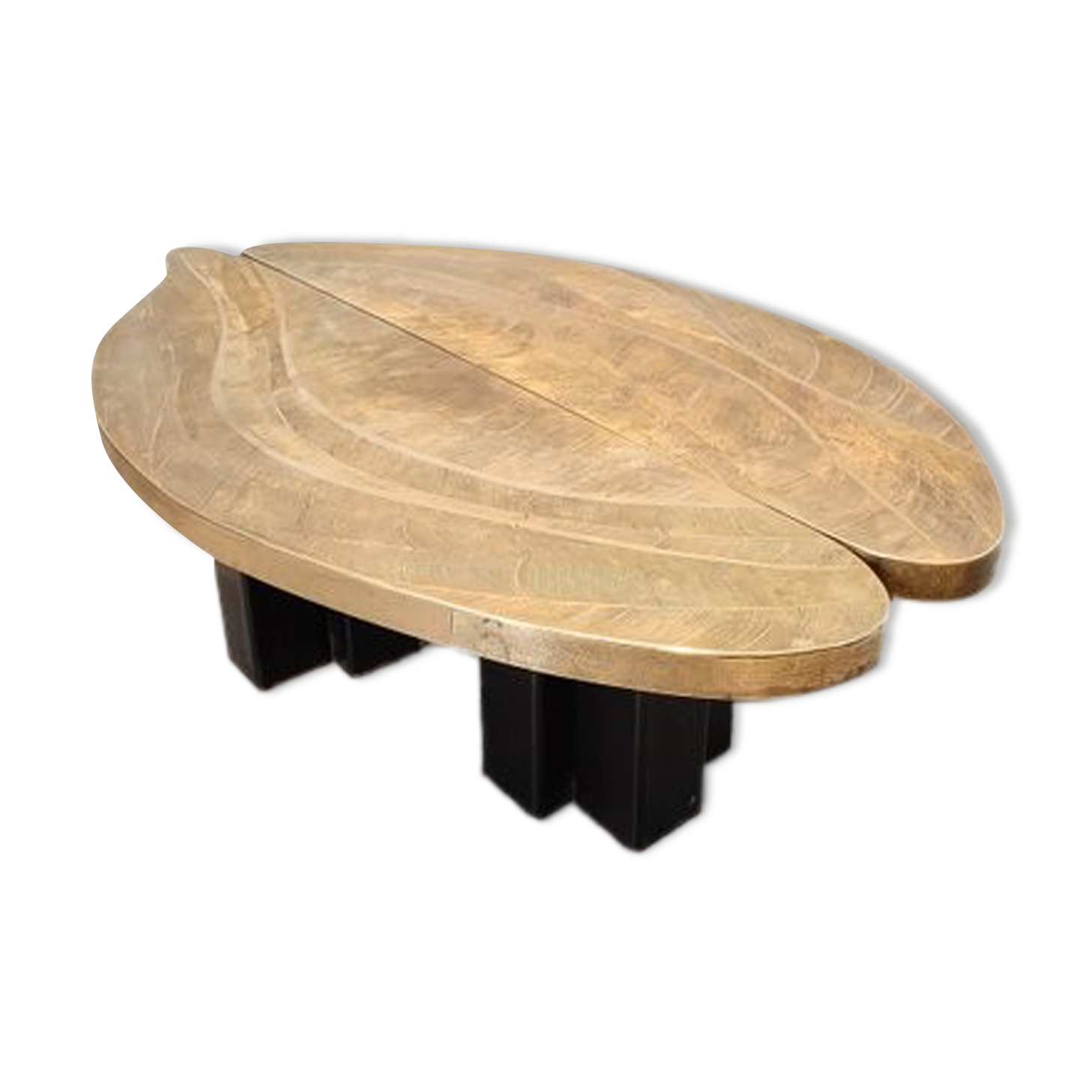 Engraved brass coffee table